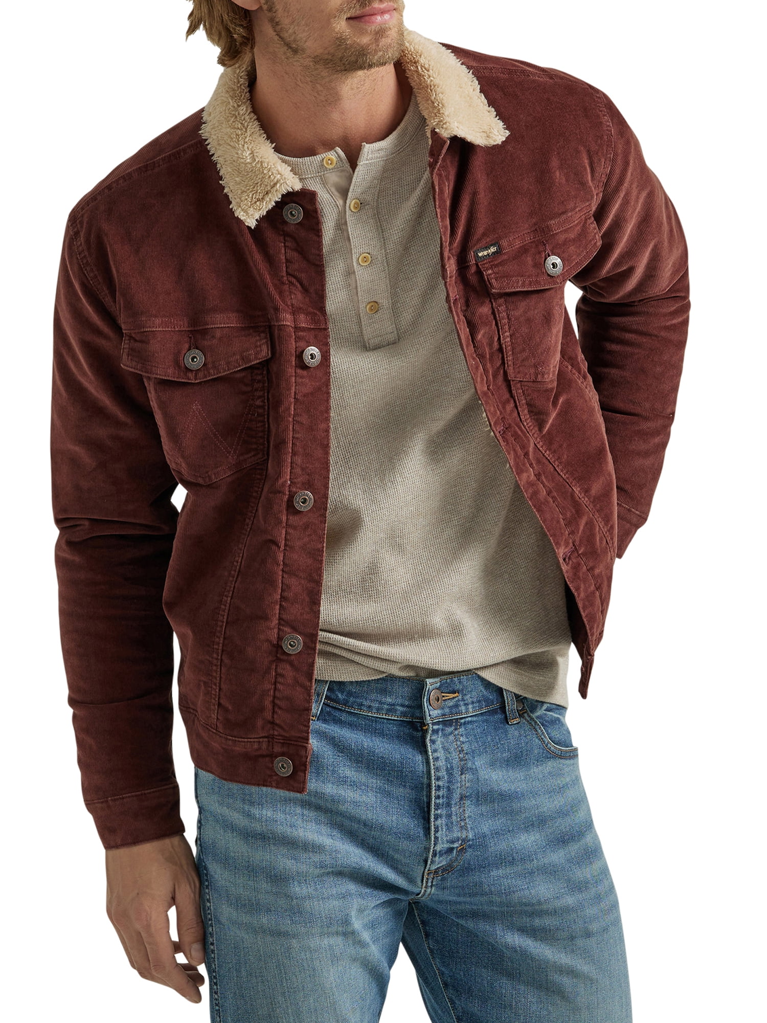 Burgundy cord sherpa lined jacket hotsell