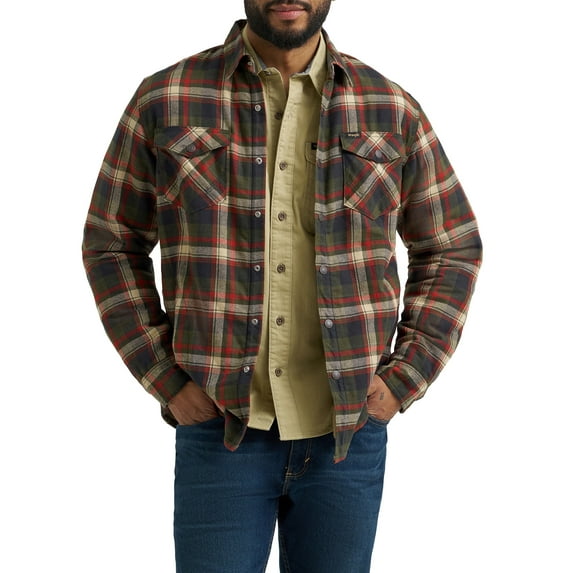 Wrangler® Men's and Big Men's Sherpa Lined Relaxed Fit Heavyweight Shirt Jacket, Sizes S-2XL