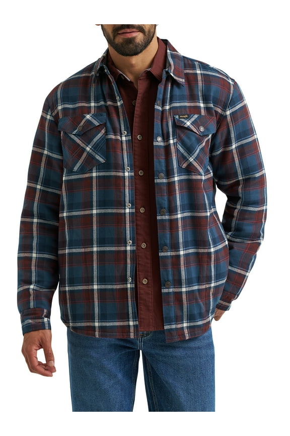 ® Men's and Big Men's Sherpa Lined Relaxed Fit Heavyweight Shirt Jacket, Sizes S-2XL