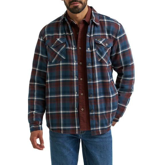 Wrangler® Men's and Big Men's Sherpa Lined Relaxed Fit Heavyweight Shirt Jacket, Sizes S-2XL