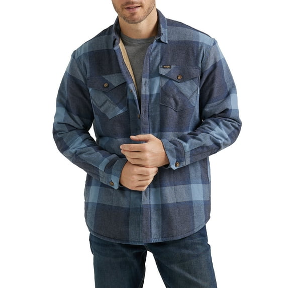 Wrangler® Men's and Big Men's Sherpa Lined Relaxed Fit Heavyweight Shirt Jacket