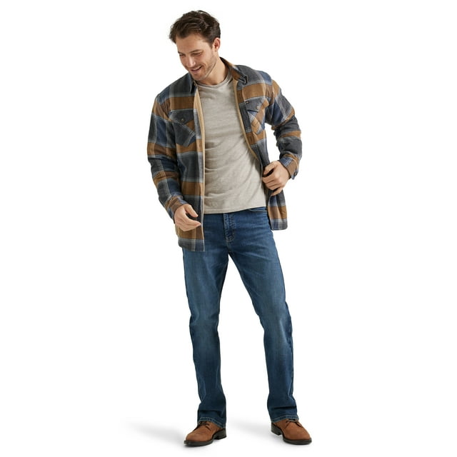 Wrangler® Men's and Big Men's Sherpa Lined Relaxed Fit Heavyweight Shirt Jacket