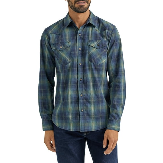 Wrangler® Men's and Big Men's Slim Fit Long Sleeve Woven Shirt, Sizes S-5XL
