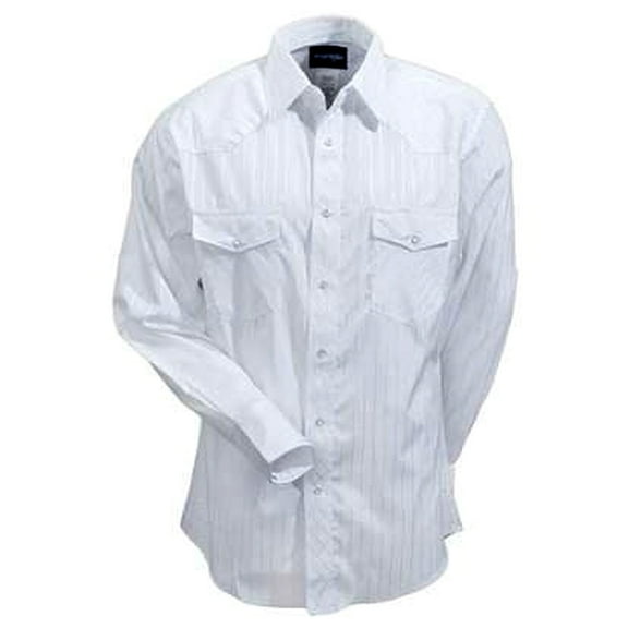 Wrangler Men's and Big & Tall Men's Long Sleeve Western Snap Dobby Striped Shirt