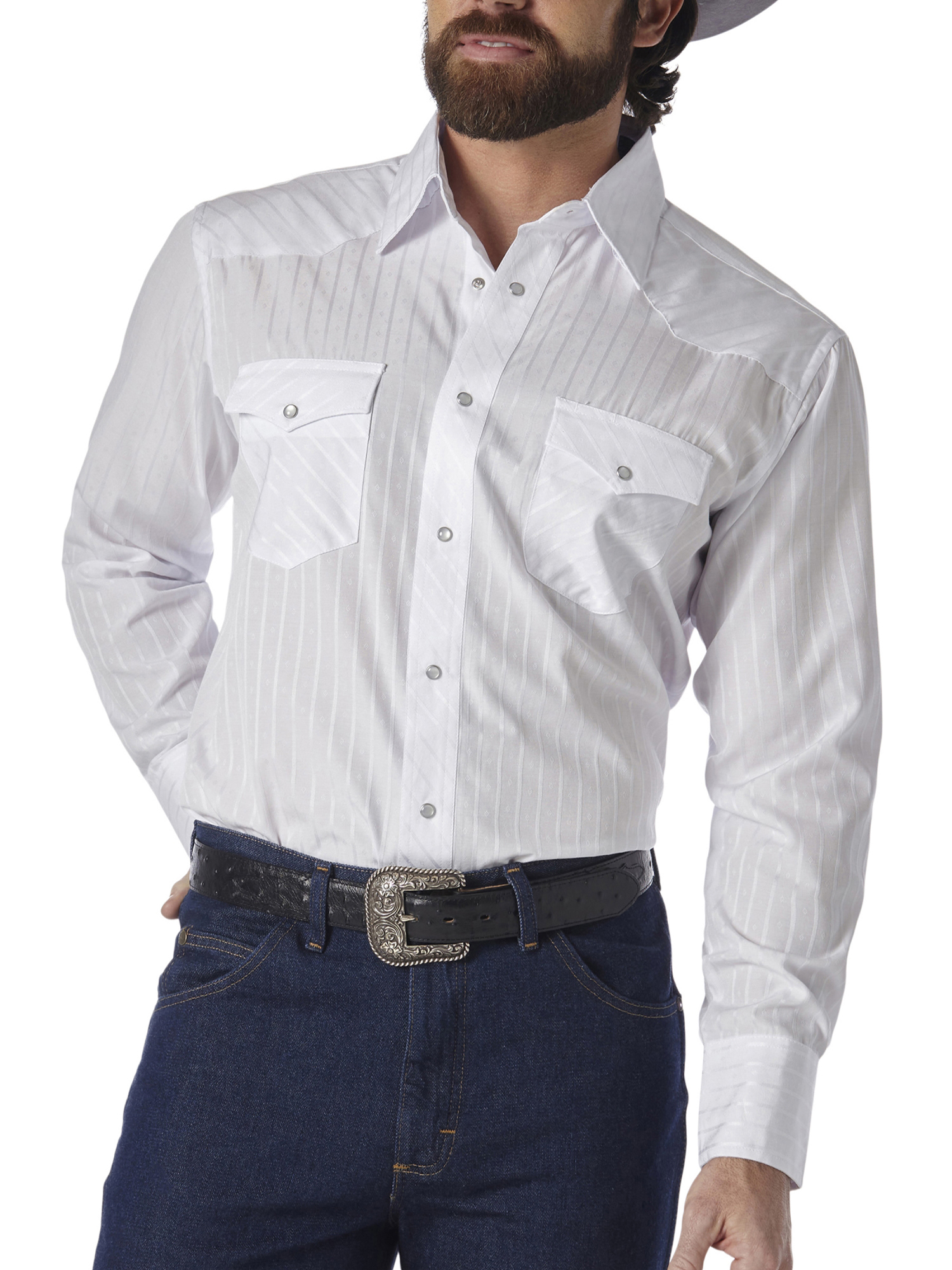 Men's Western Snap Shirt - Long Sleeve Plaid Button Down With Chest Pockets