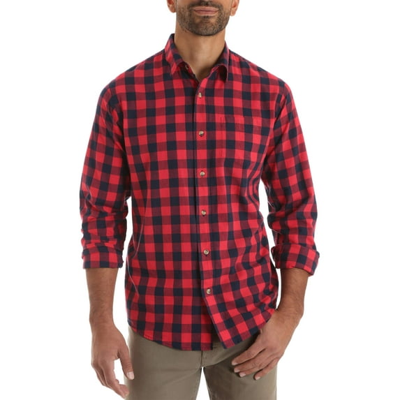 Wrangler Men's long sleeve plaid woven shirt