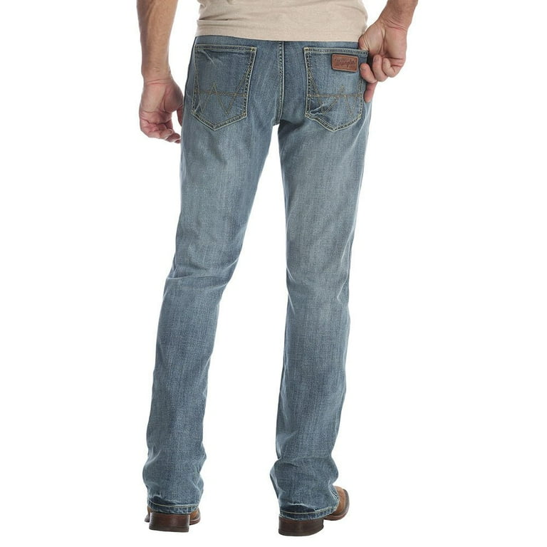 Wrangler Mens 77 Slim Boot Light Wash Jean Denim 32x36