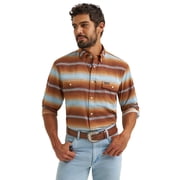 Wrangler Mens ATG Vintage Sepia Stripe Shirt