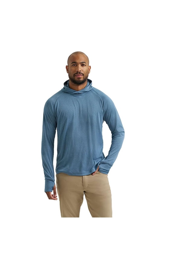 Mens Blue Opal Hooded Sun Tee