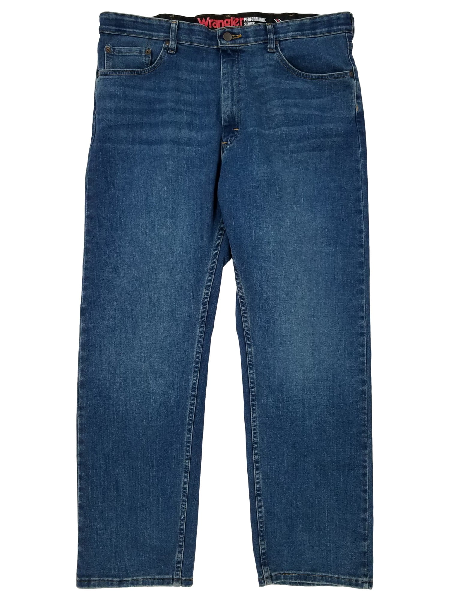 Wrangler Mens Blue Performance Series Comfort Flex Regular Fit Jeans ...