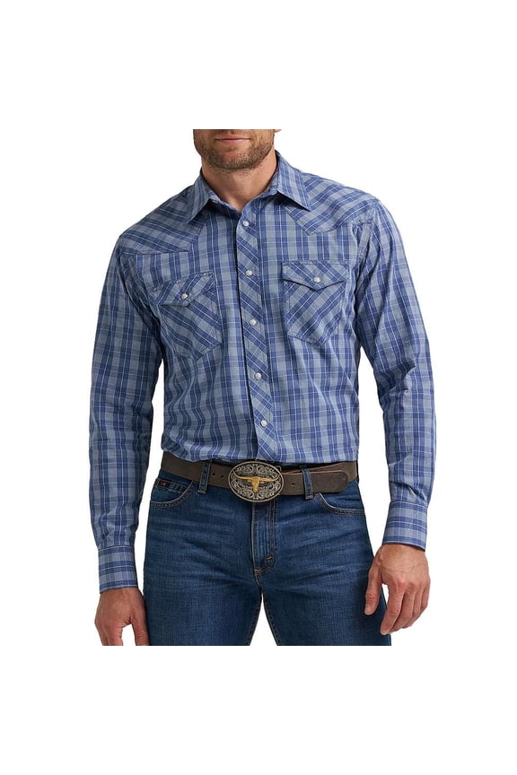 Mens Blue Plaid 20X Competition Shirt