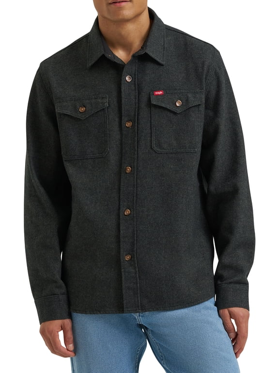Men's Brushed Fleece Flannel Shirt Jacket, S-3XL