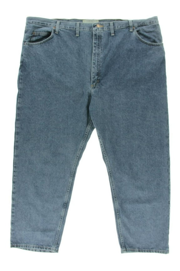 Mens Classic-Rise Stone Wash Straight Leg Jeans