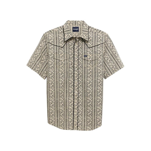 Wrangler Mens Ecru Vintage Floral Snap Shirt