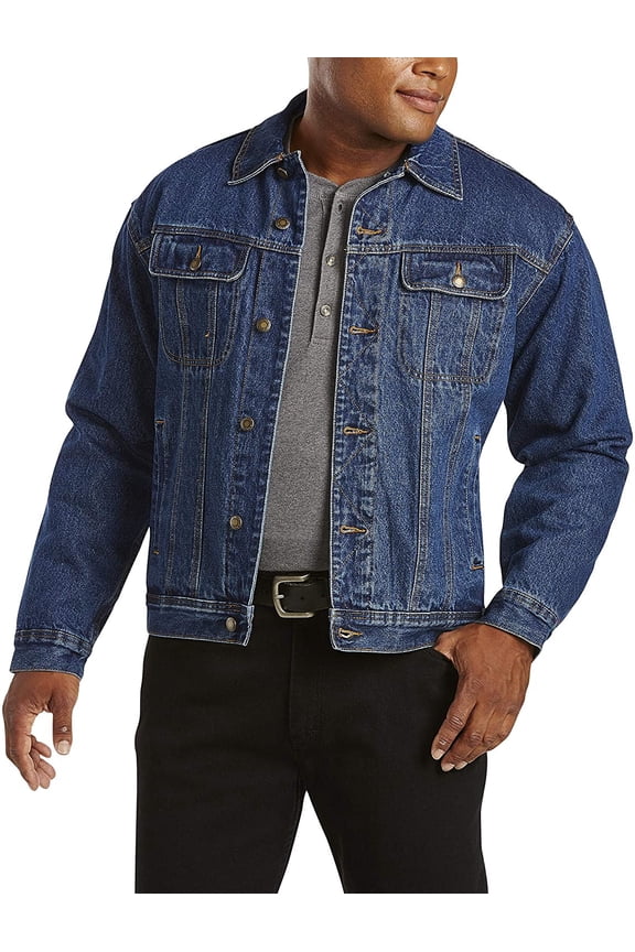 Mens Flannel Lined Denim Jacket XX-Large Tall Antique Navy