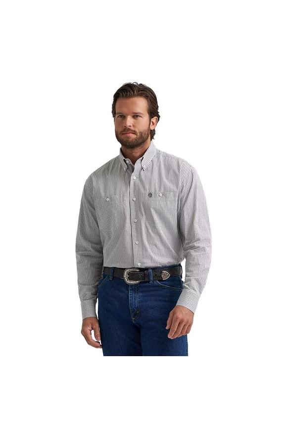 Mens George Strait Grey Plaid Shirt