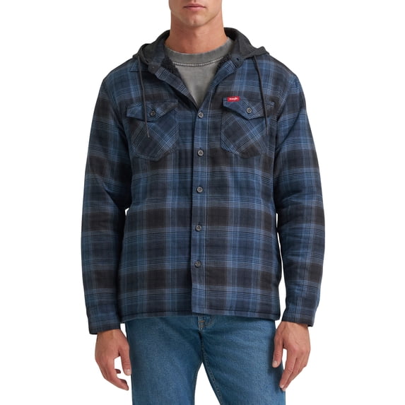 Wrangler® Men's Heavyweight Hooded Sherpa-Lined Shirt Jacket