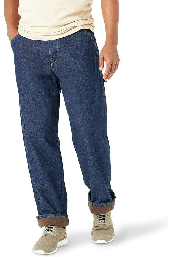Mens Jeans 34X30 Fleece Lined Carpenter Stretch