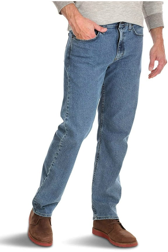 Mens Jeans 44x30 Relaxed Fit Straight Leg Stretch