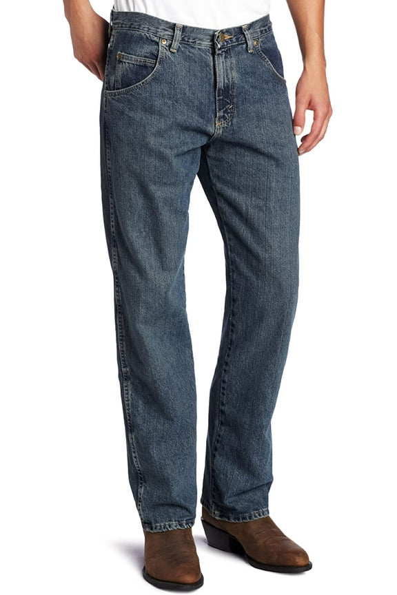 Men's Rugged Wear Relaxed Fit Straight Leg Jeans Mediterranean W48 L30
