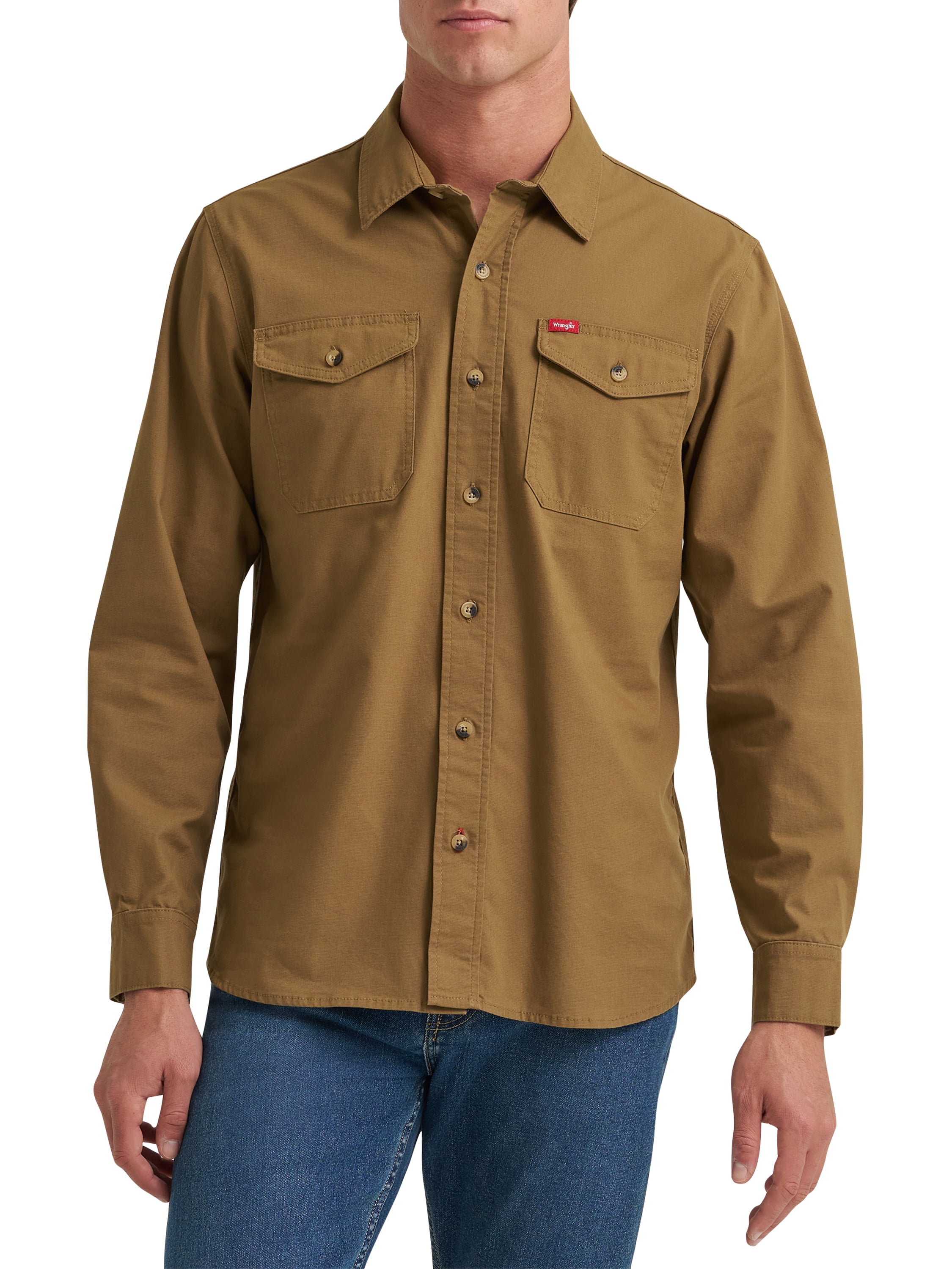 Wrangler® Mens Long Sleeve Heritage Solid Shirt