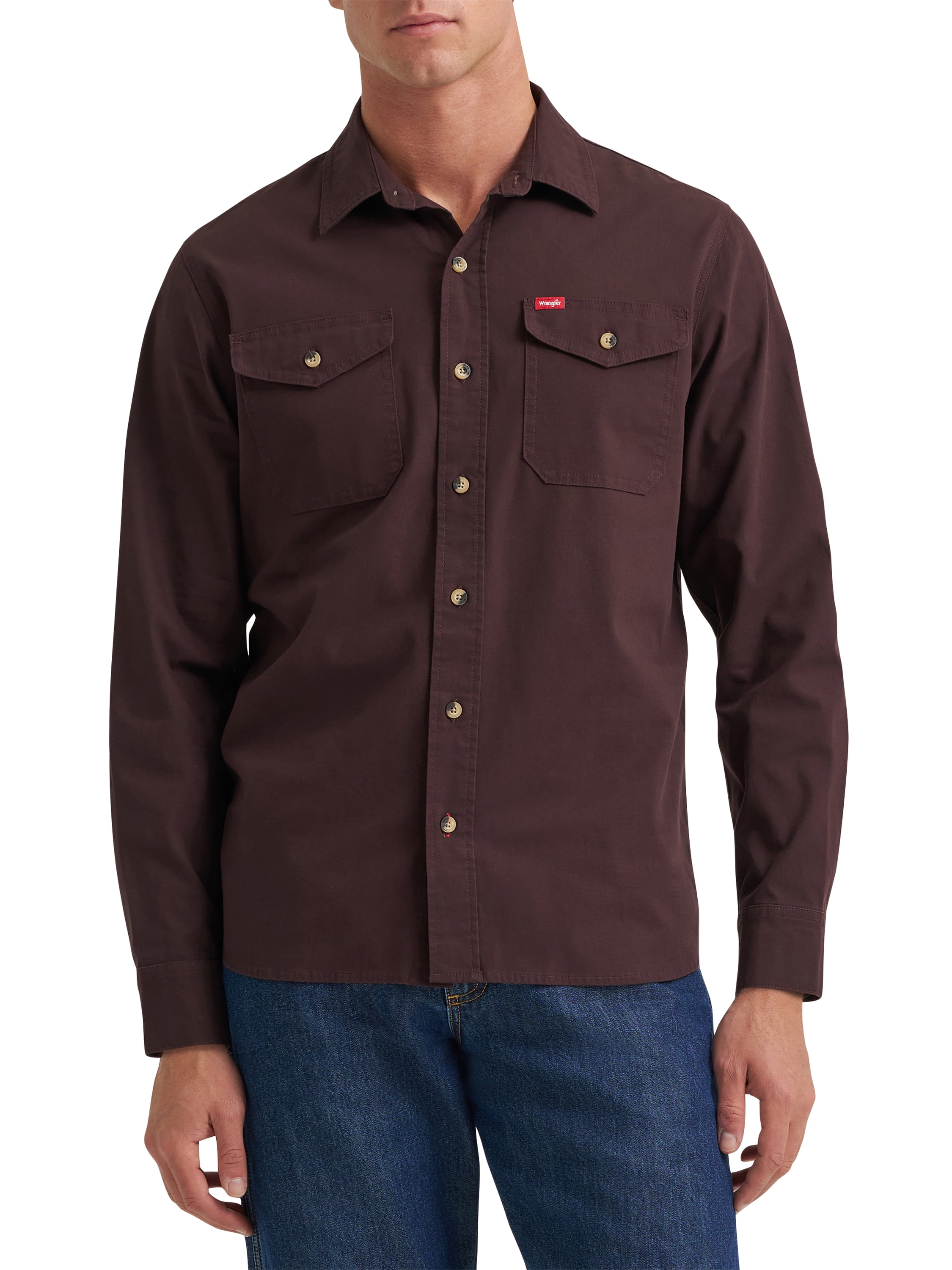 Wrangler® Mens Long Sleeve Heritage Solid Shirt