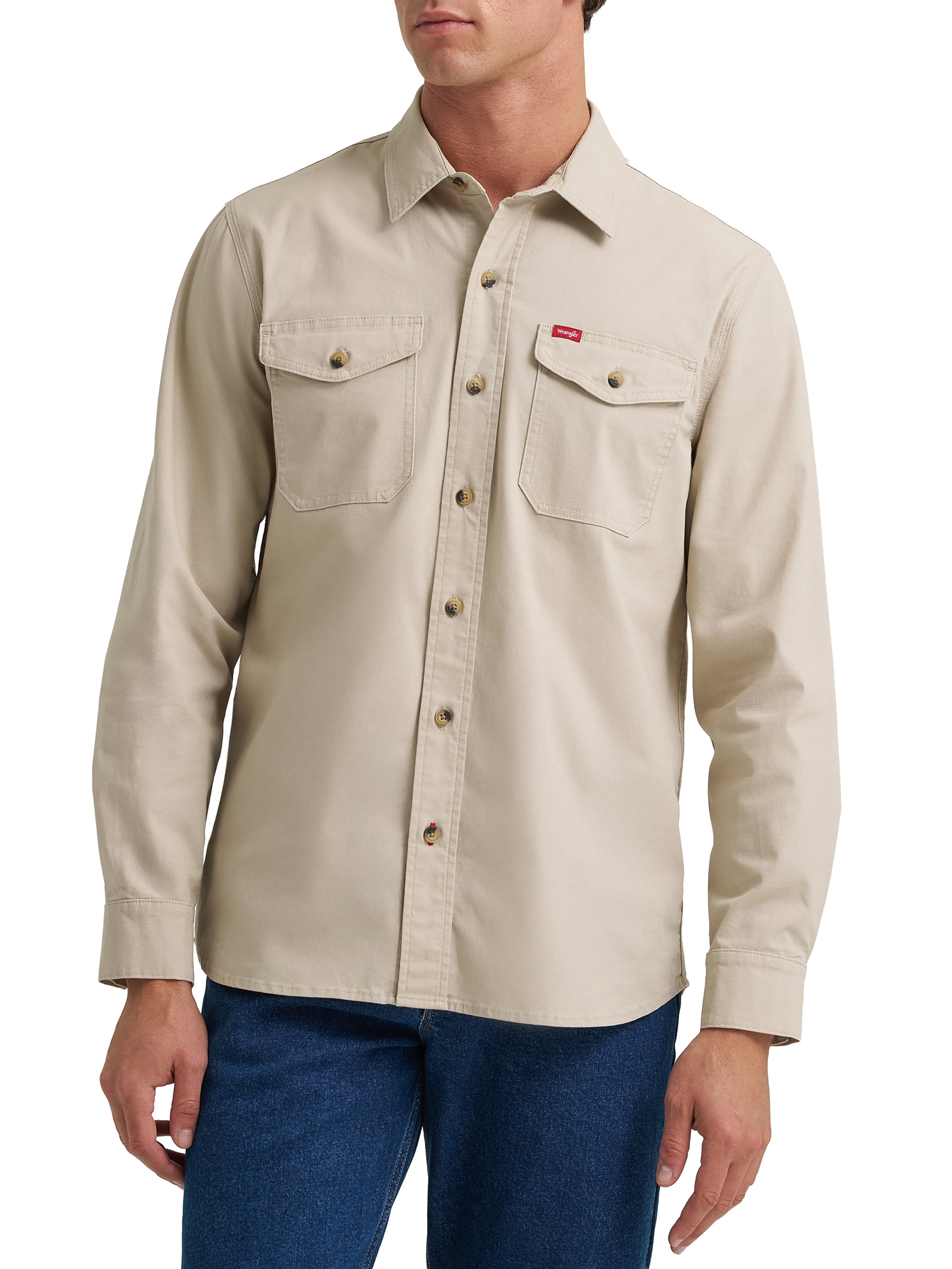 Wrangler® Mens Long Sleeve Heritage Solid Shirt