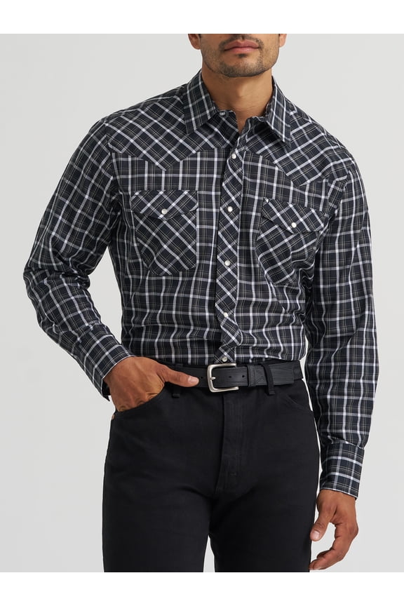 ® Men's and Big Men's Regular Fit Long Sleeve Western Shirt, Sizes S-5XL