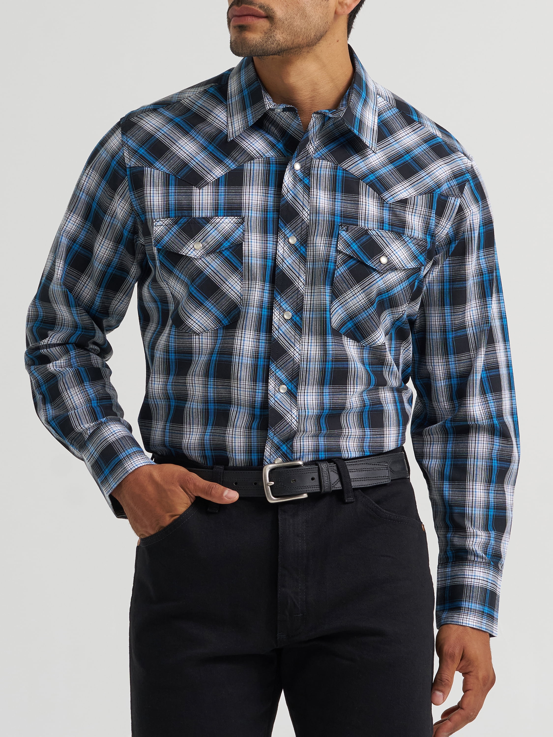 Wrangler® Men's and Big Men's Regular Fit Long Sleeve Western Shirt, Sizes S-5XL