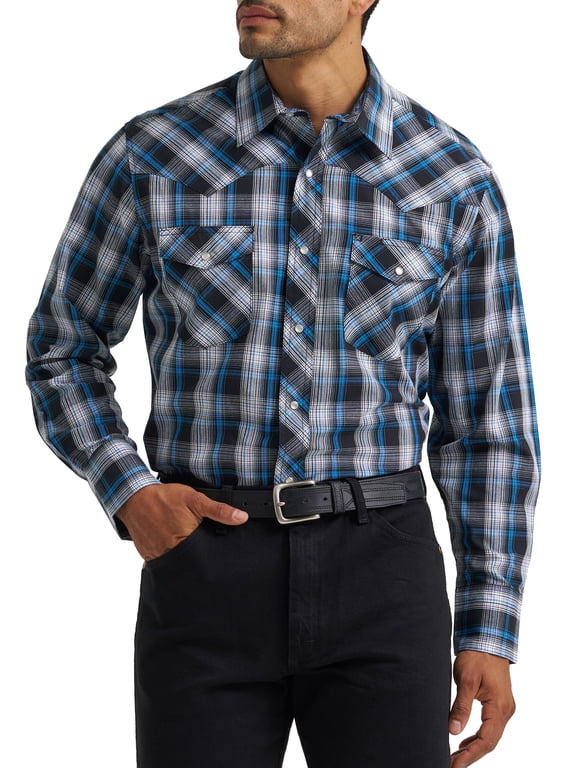 ® Men's and Big Men's Regular Fit Long Sleeve Western Shirt, Sizes S-5XL