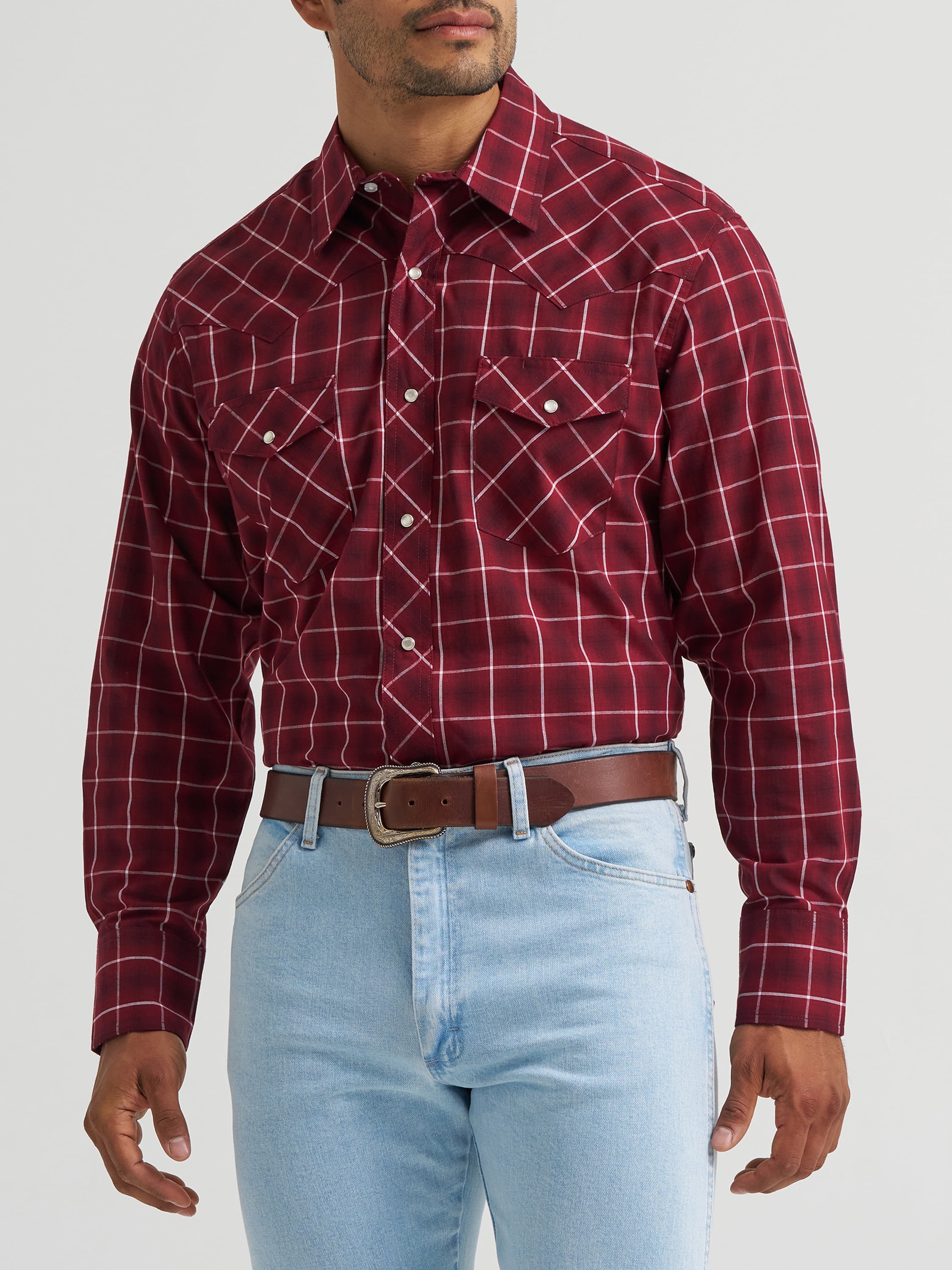 Wrangler® Men's and Big Men's Regular Fit Long Sleeve Western Shirt, Sizes S-5XL