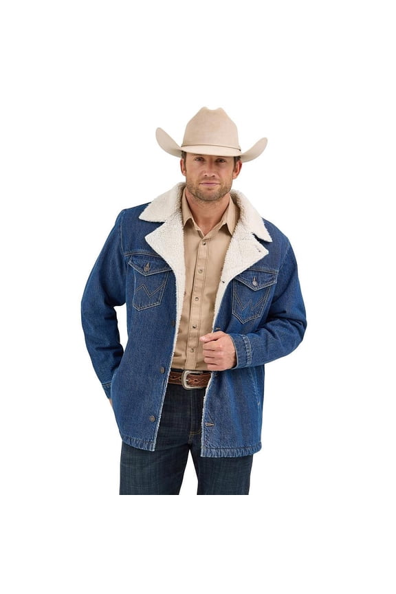 Mens Medium Wash Sherpa Lined Jacket S Denim