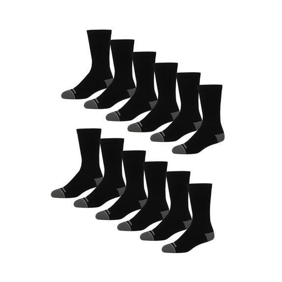 Wrangler Mens Performance Crew Sock, 12 pack