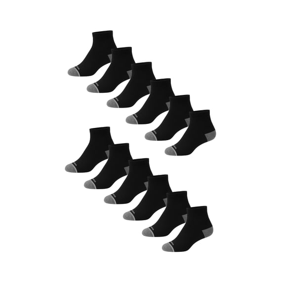 Wrangler Mens Performance Quarter Sock, 12 pack