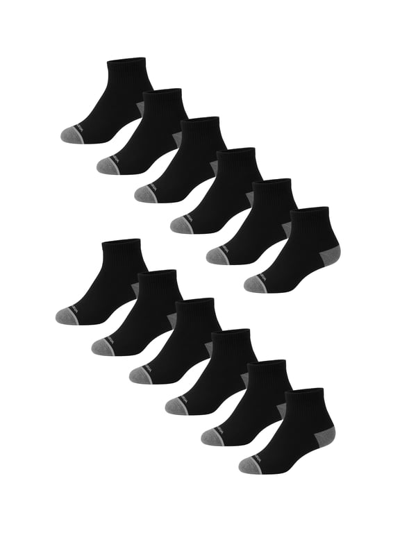 Mens Performance Quarter Sock, 12 Pack