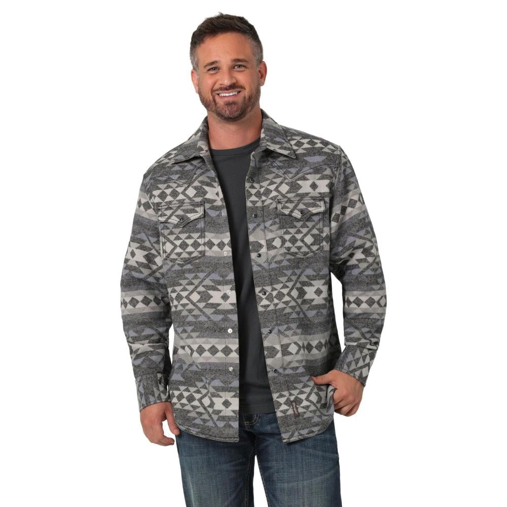 Wrangler Mens Retro LS Modern Fit Snap Shirt - Walmart.com