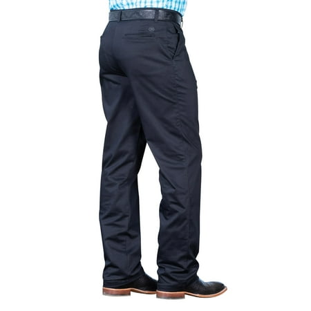 Wrangler Mens Riata Black Flat Front Pant