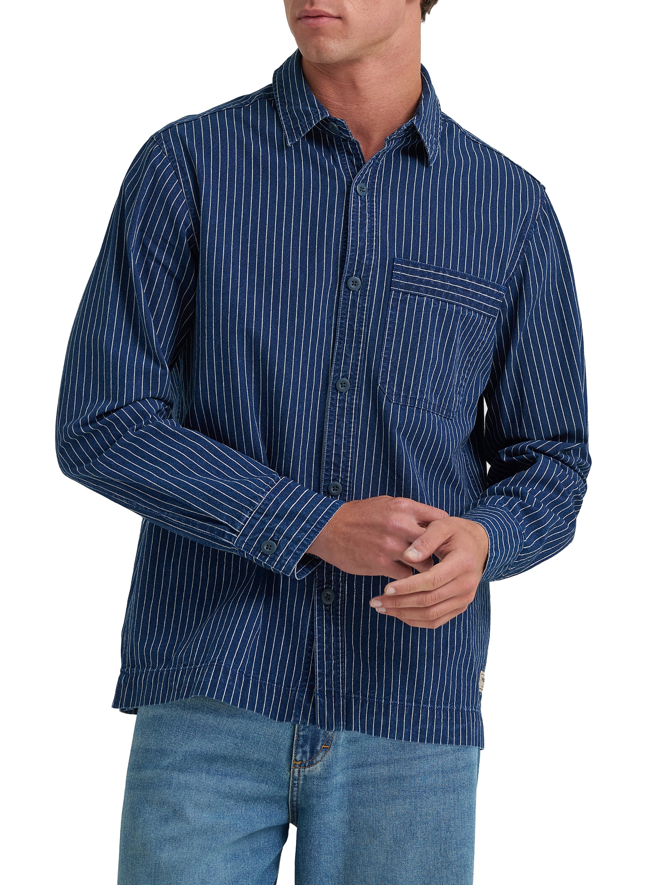 Wrangler® Men's Utility Streetwear Single Pocket Long Sleeve Shirt