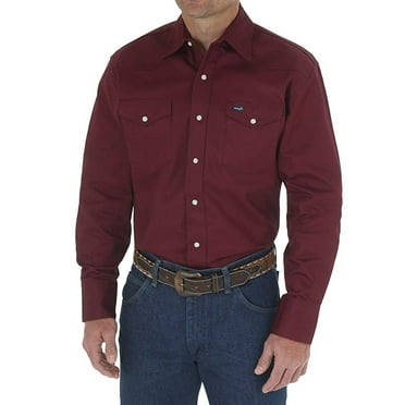 Wrangler Mens Shirt Western Firm Coated Oxide Cowboy Cut