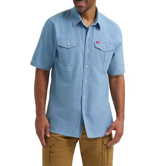 Wrangler® Men's Relaxed Stretch Short Sleeve Shirt, Sizes S-5XL