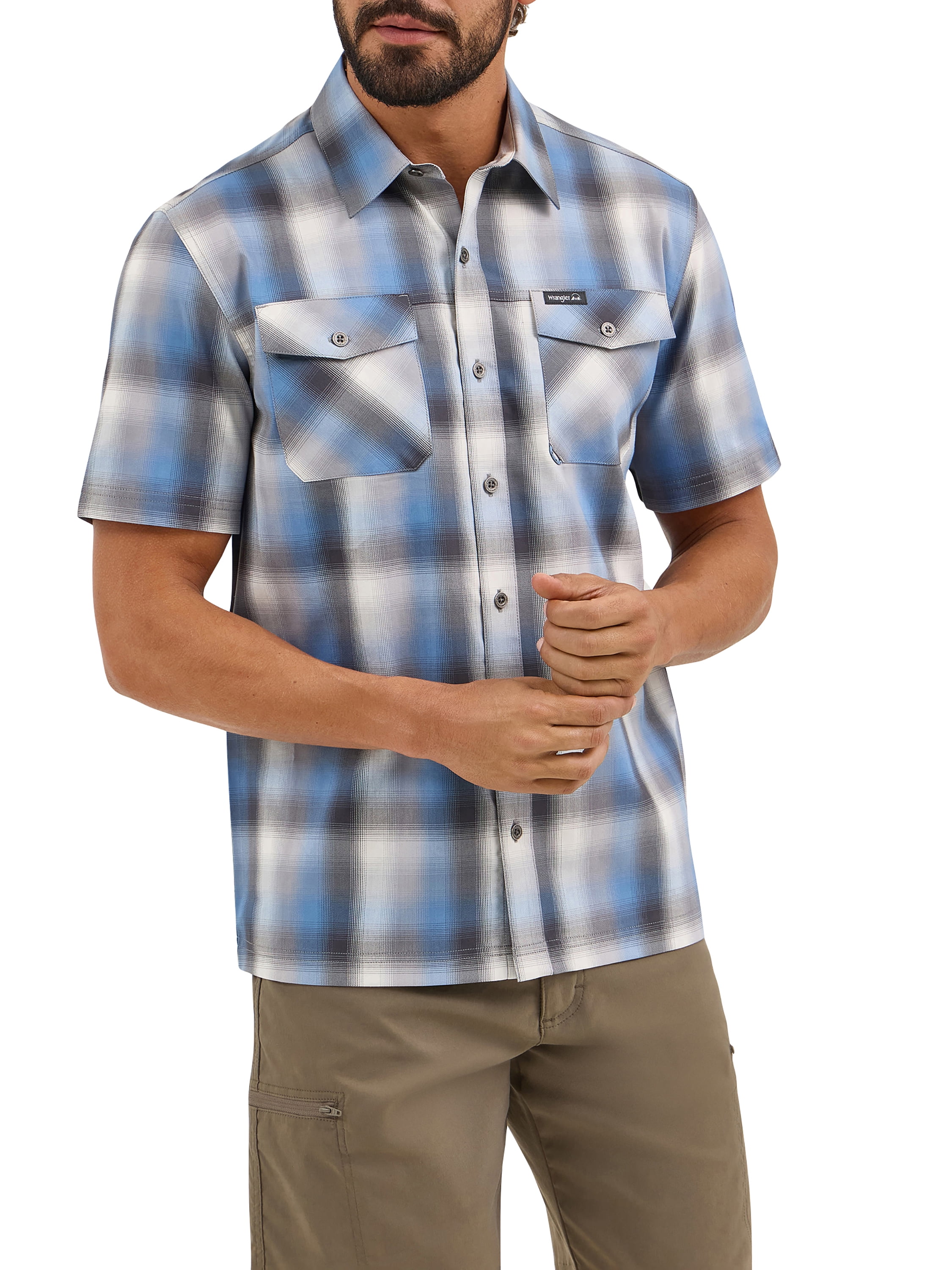 Wrangler® Men's Outdoor Short Sleeve Utility Shirt with Moisture Wicking, Sizes S-5XL