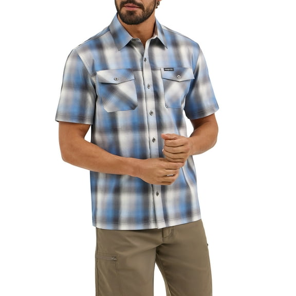 Wrangler® Men's Outdoor Short Sleeve Utility Shirt with Moisture Wicking, Sizes S-5XL