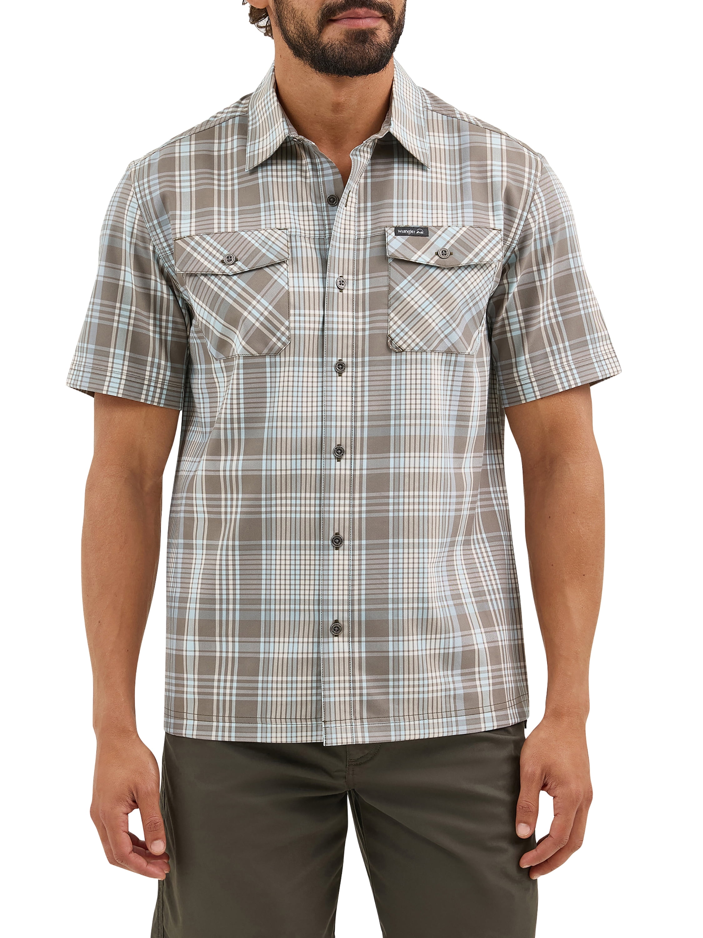 Wrangler® Men's Outdoor Short Sleeve Utility Shirt with Moisture