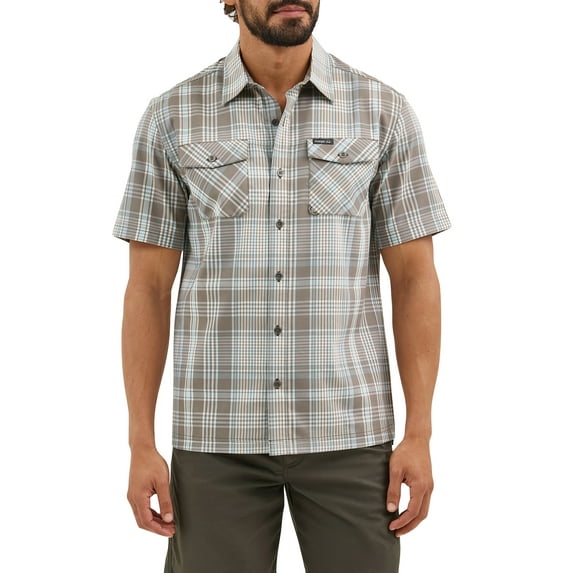 Wrangler® Men's Outdoor Short Sleeve Utility Shirt with Moisture Wicking, Sizes S-5XL