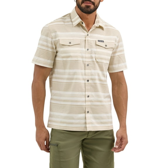 Wrangler® Men's Outdoor Short Sleeve Utility Shirt with Moisture Wicking, Sizes S-5XL
