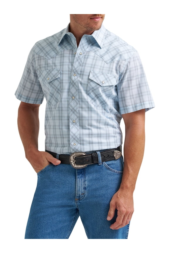 ® Men's and Big Men's Regular Fit Short Sleeve Western Shirt, Sizes S-5XL