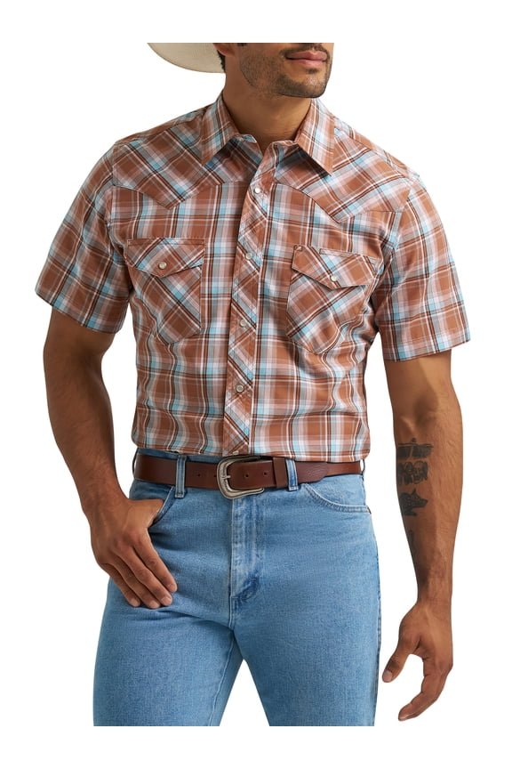 ® Men's and Big Men's Regular Fit Short Sleeve Western Shirt, Sizes S-5XL