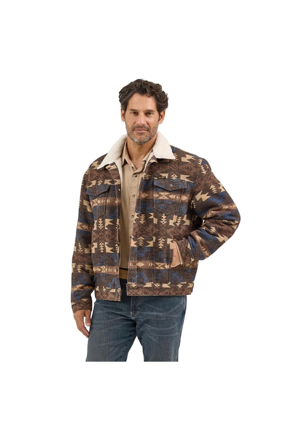 Mens Torte Sherpa Jacquard Jacket XL Chocolate