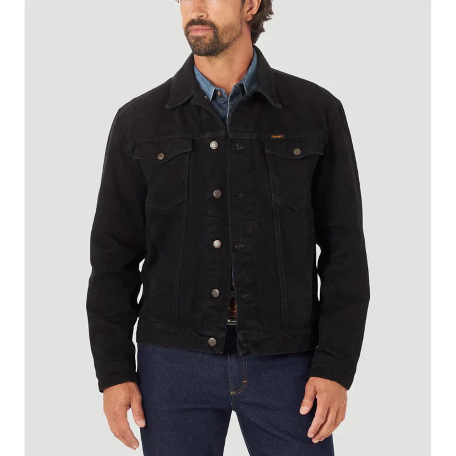 Wrangler Mens Unlined Denim Jacket Shadow Black 112318280