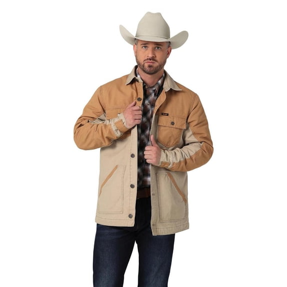 Wrangler Mens WSTN WRG MNS Mixd Canvas Chore Coat S Khaki